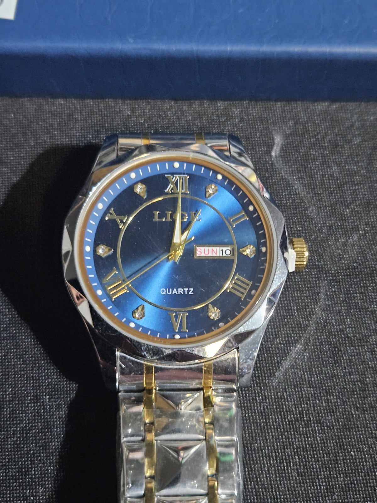 Lige Men’s Dress-Formal Watch With Day/Date-New w/Box & Papers SKU-150