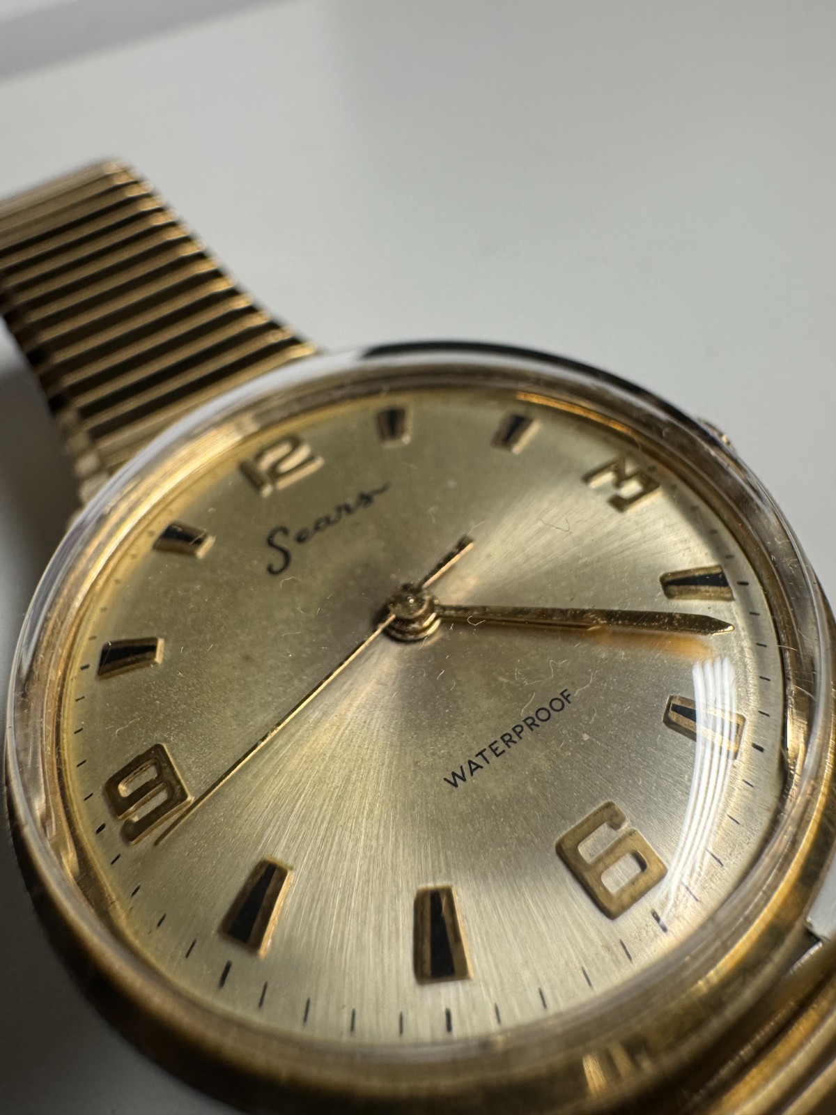 Timex/US Time Vintage 1968 Marlin Wind Up Watch 33MM “SEARS” Dial Runs Good