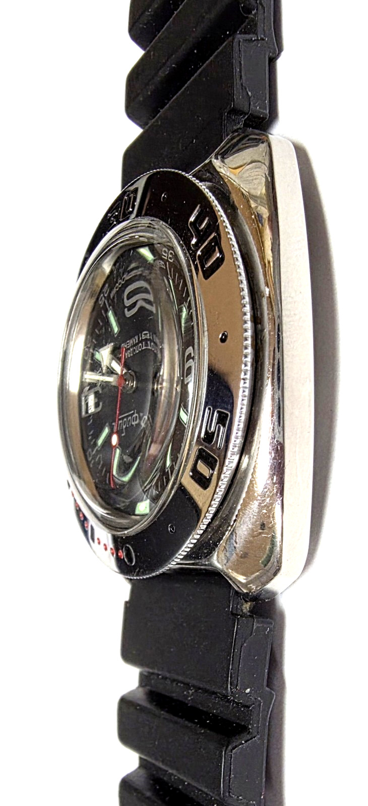 Vostok Amphibia 710640 Watch Diver Mechanical Automatic Extra Rubber Strap USED