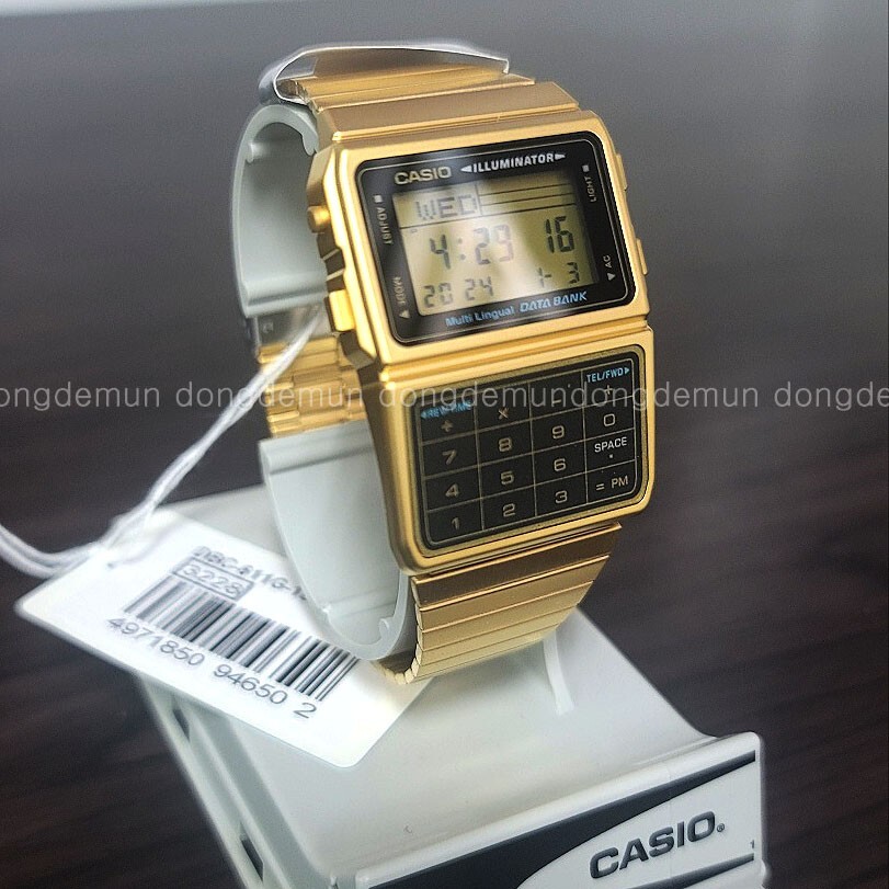DBC-611G-1DF Unisex Gold Databank Watch Stainless Steel Calculator CASIO