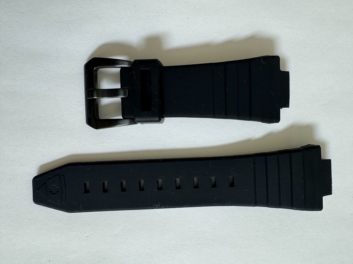 NOS Man’s Swiss Legend Expedition Silicone/Rubber Black watch band strap