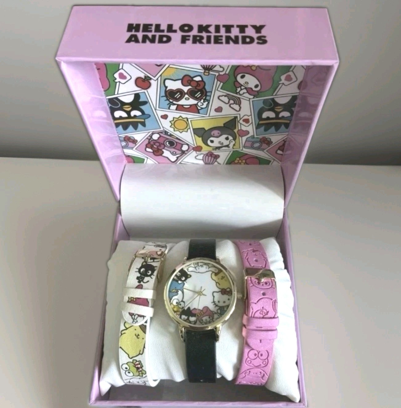 Sanrio Hello Kitty & Friends Watch Set 3 Bands Chococat Keroppi My Melody NIB