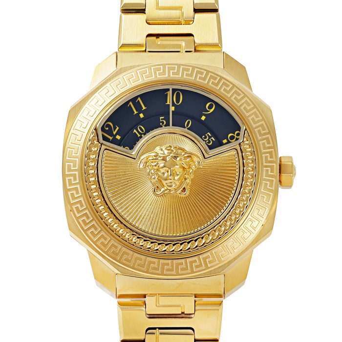 Versace Dilos VQU050015 Stainless Steel Yellow Gold 38.0mm Black Dial #YKW1009