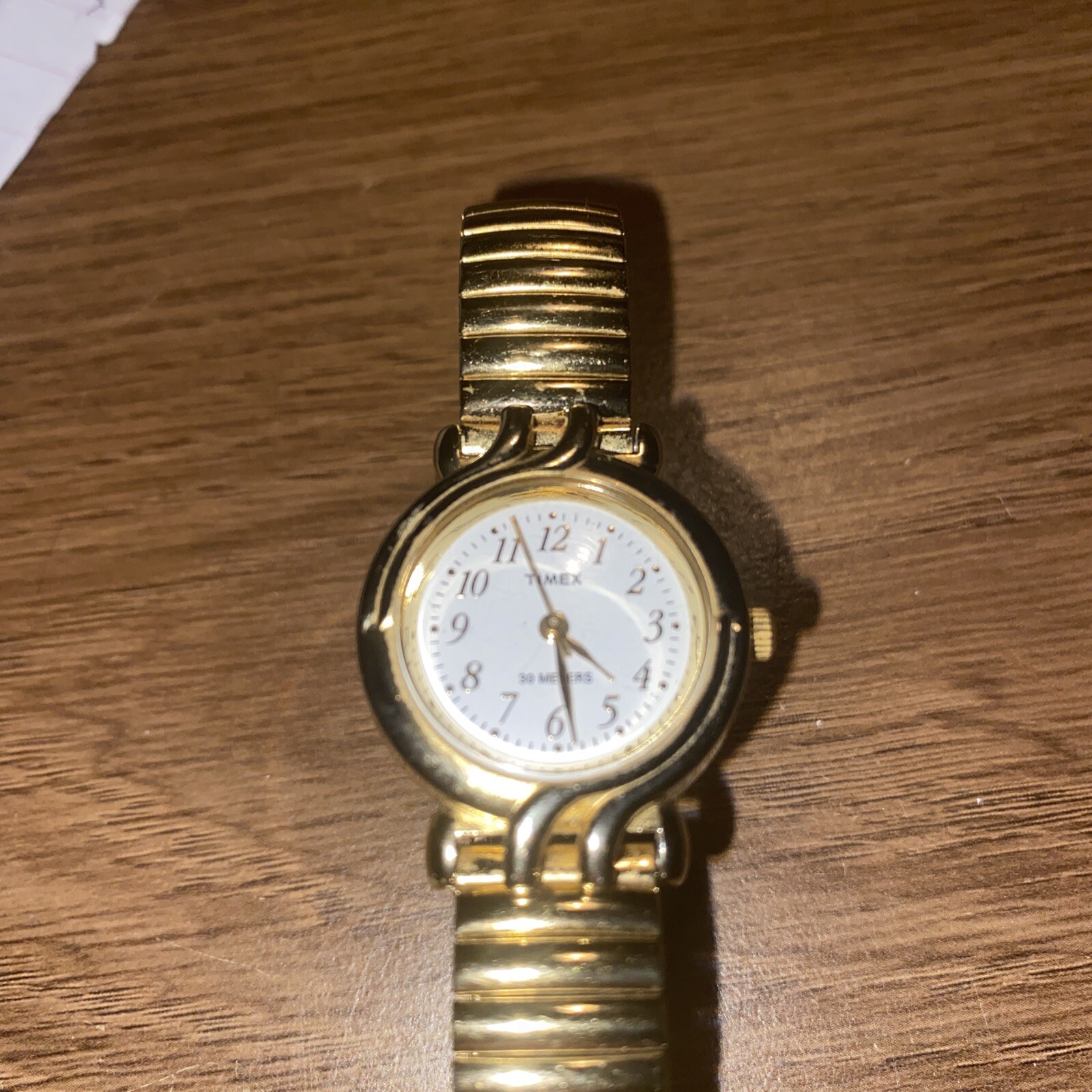 vintage gold timex watch. Water Resistance For 30 Meters UNTESTED