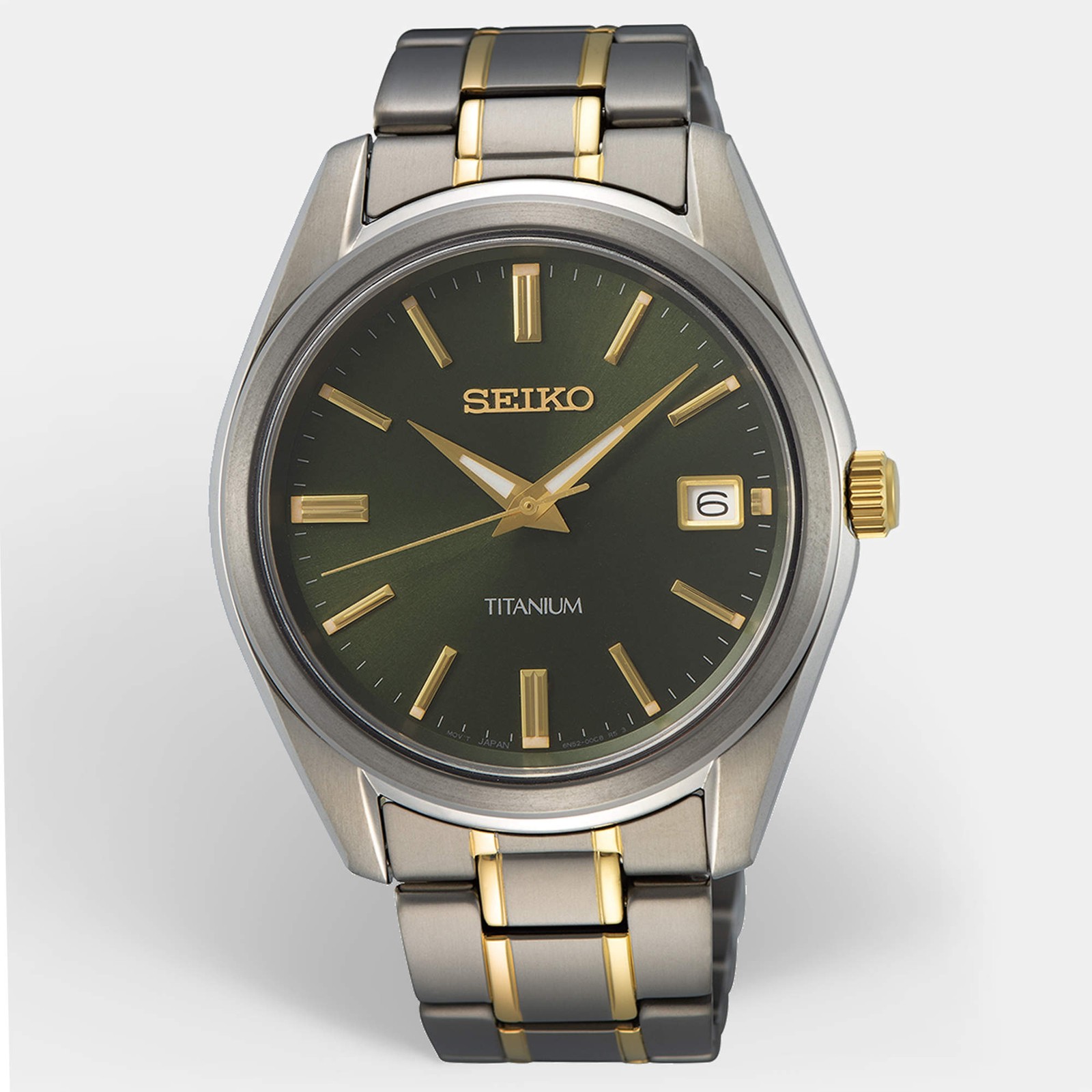 Seiko Discover More SUR377P1 Green Dial Titanium Mens Wristwatch 40.2 mm