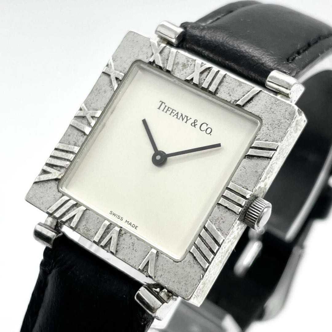 Tiffany Atlas Square Roman White Dial Quartz Ladies Watch Authentic From Japan