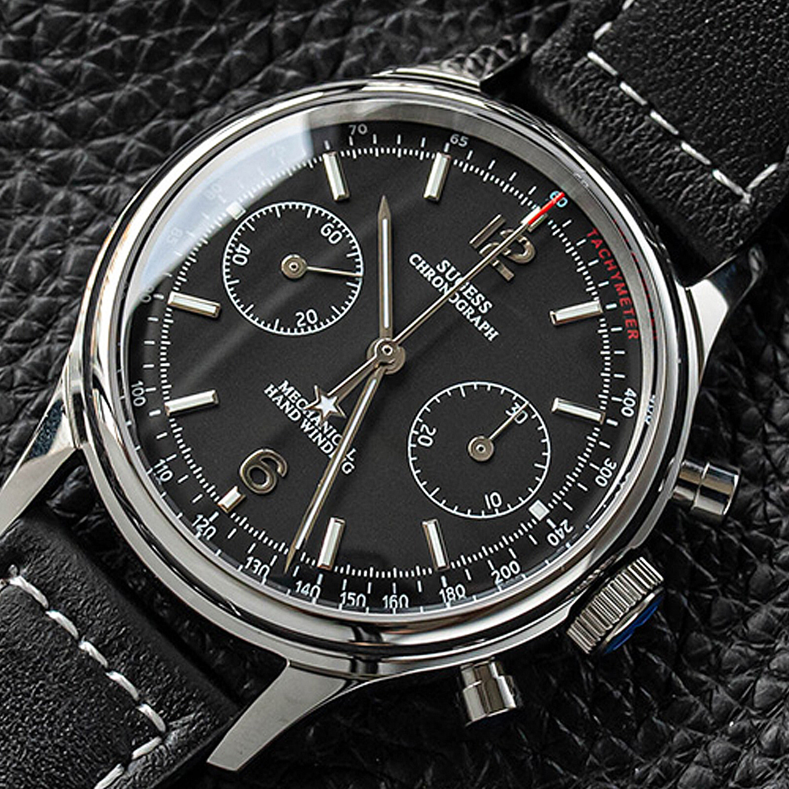 Sugess Panda V2 Dial Chronograph Mechanical Men Watch Seagull 1963 SUPAN003GN/SN