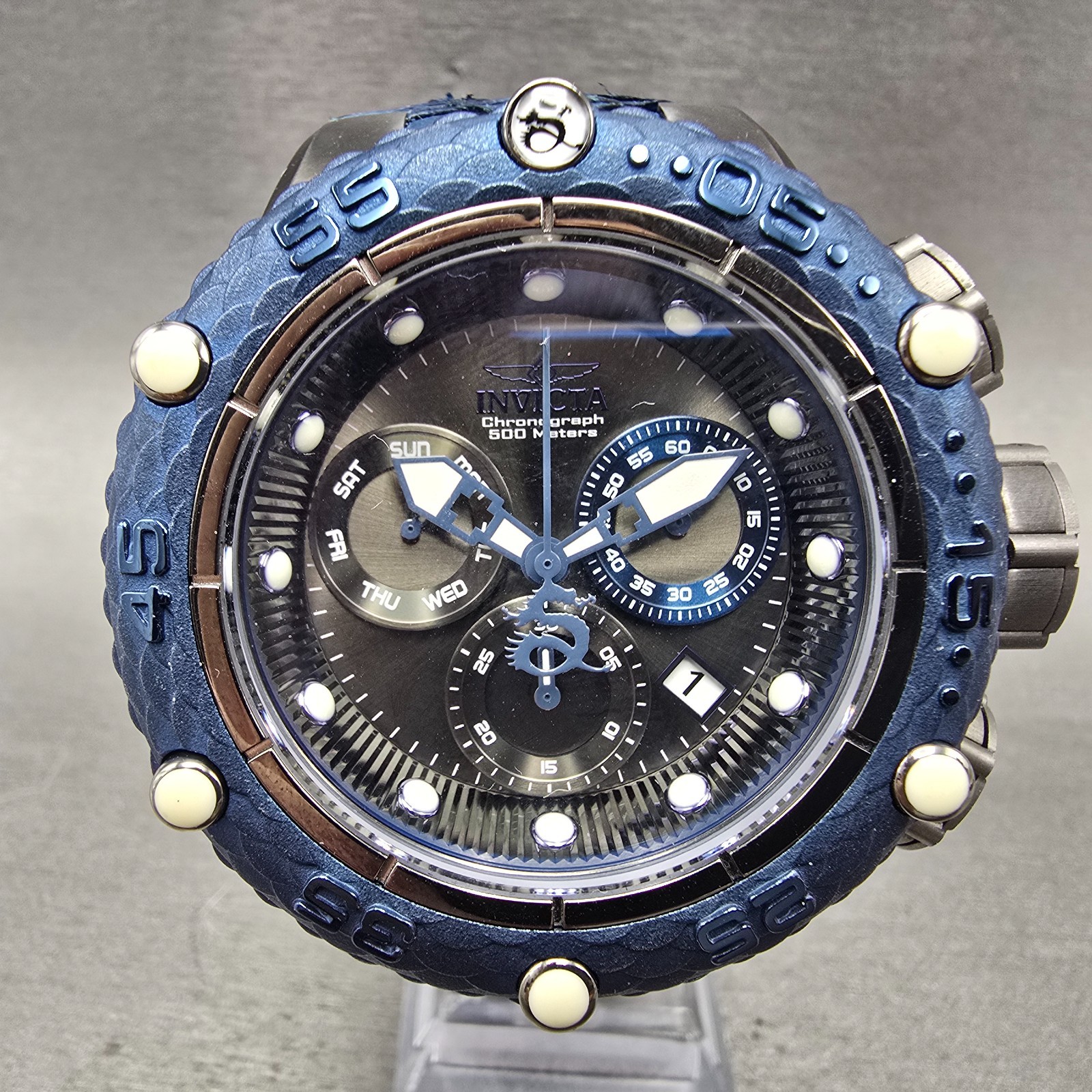 Invicta Sub Aqua Chronograph Watch Men 51mm Black Dial Black Tone 25069 New Batt