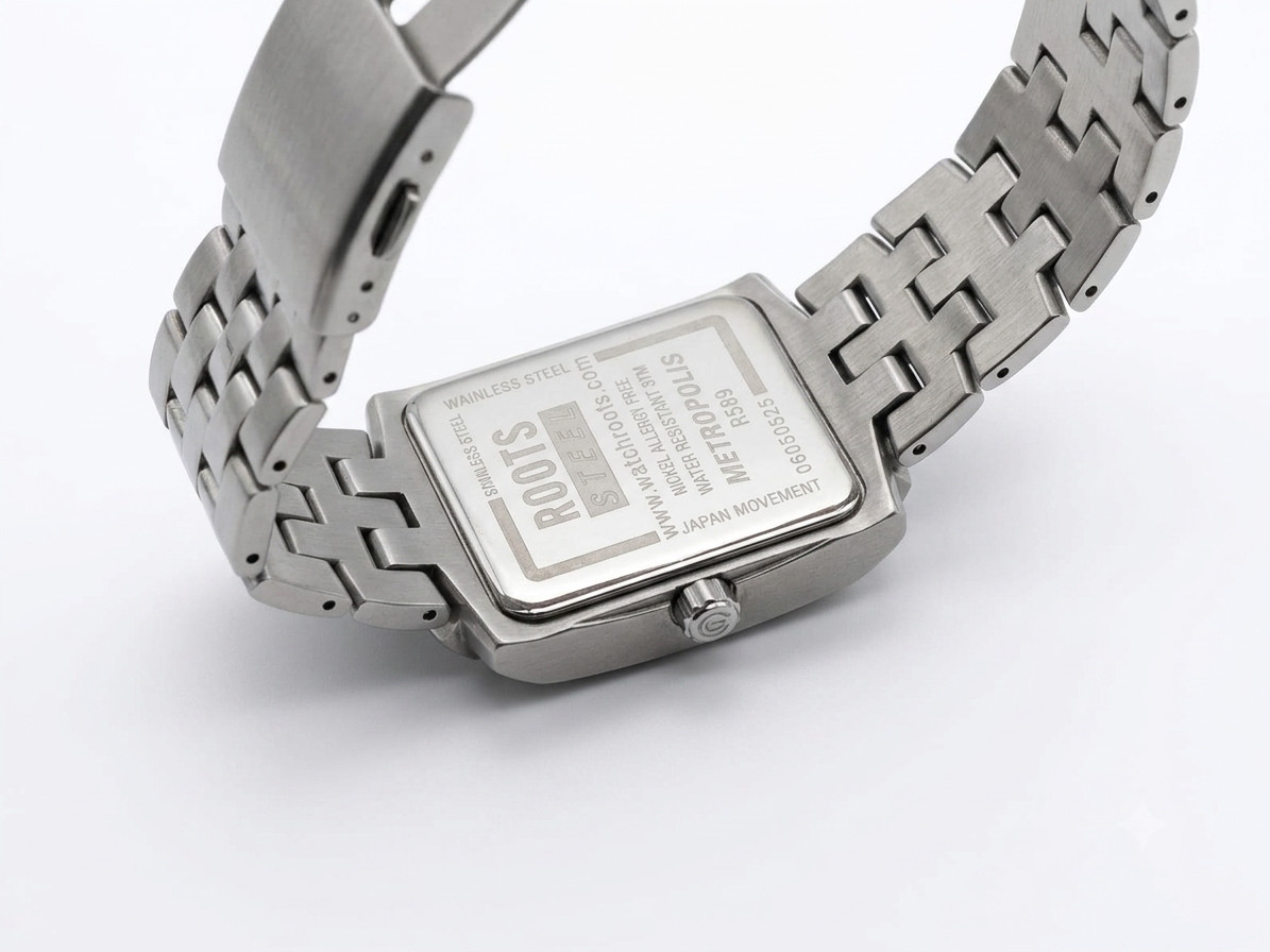 Roots Steel Metropolis R589 Stainless Steel Rectangular Men’s Watch – Japan Movt