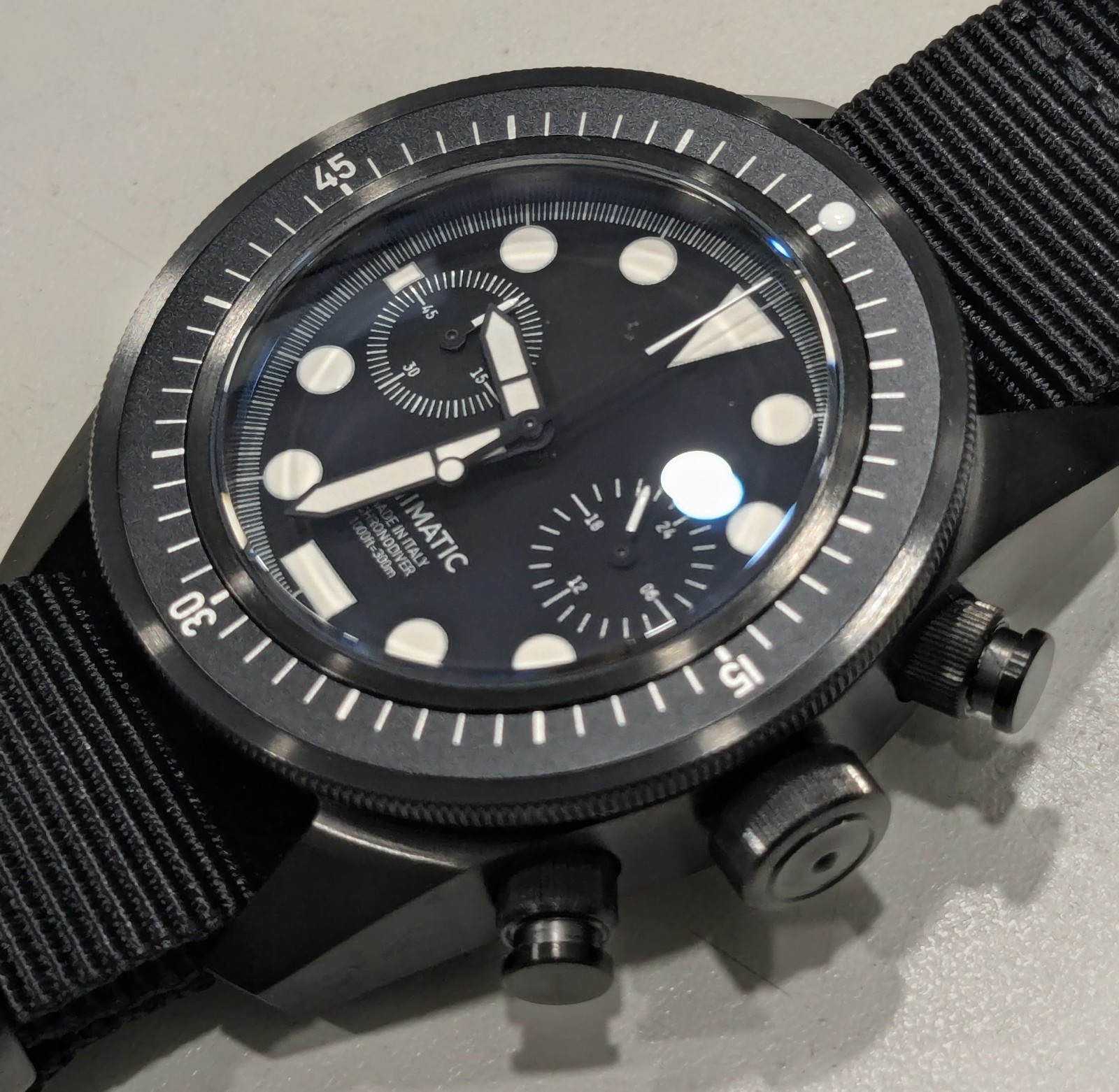 Unimatic Modelo Tre U3-FN 41.5mm Chrono Mens Watch DLC One Of 300