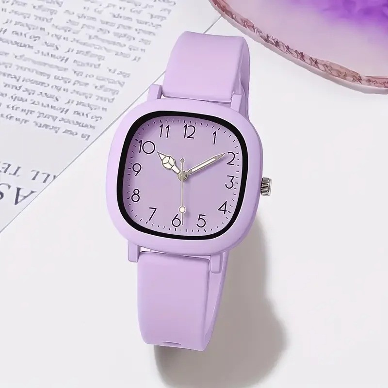 fashion Square Women Watches Casual Silicone Band Quartz Wristwatch Girls MLA065