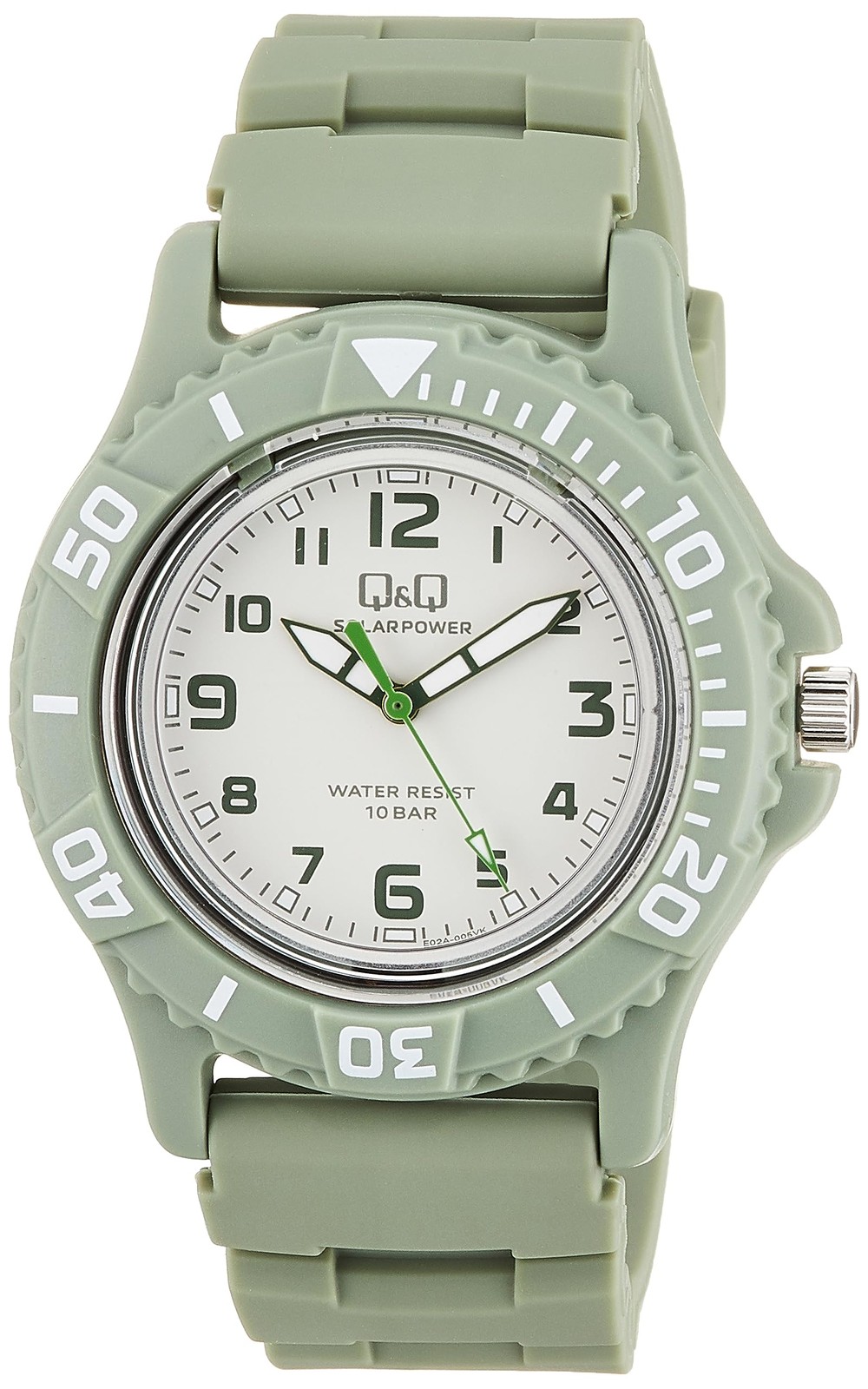 CITIZEN Q&Q Solar Divers Style Watch 100m (10ATM) Green E02A-005VK Men’s Watches