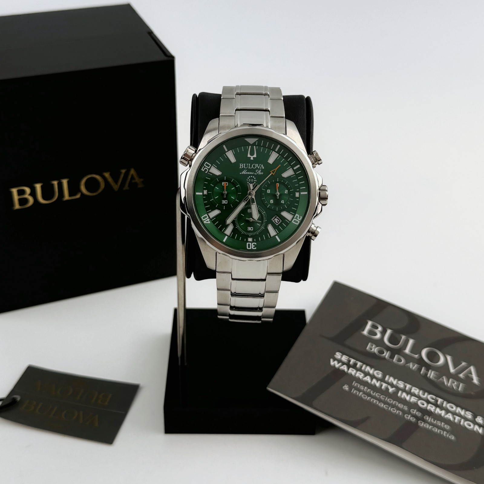 Bulova 96B396 Men’s Marine Star Chronograph Green dial stainless Men’s Watch