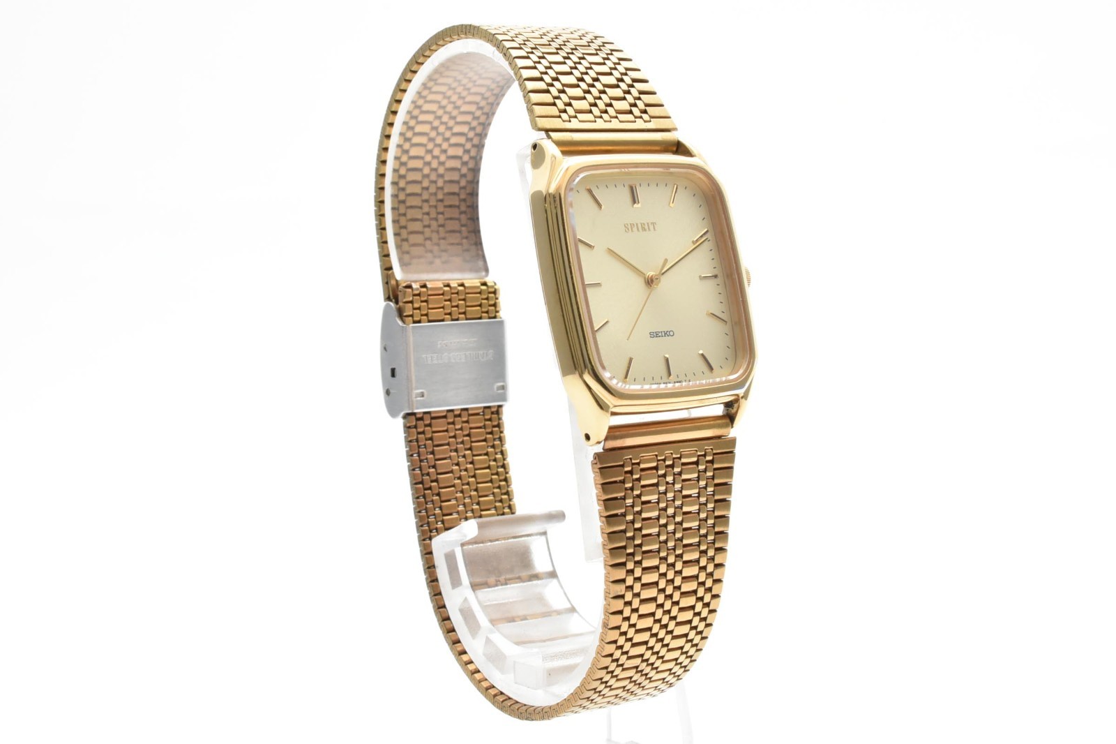 [EXC+5] Vintage SEIKO SPIRIT 5E31-5B50 All Gold Rectangle Men’s Quartz JAPAN