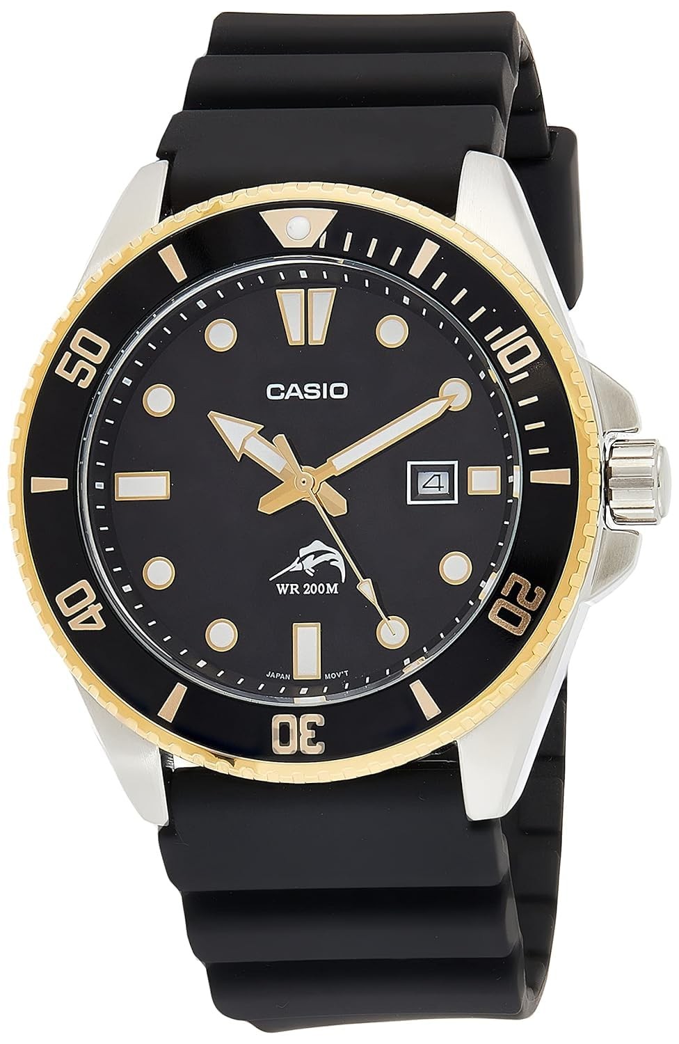 Casio Men’s Diver-style quartz resin belt black MDV-106G-1AVCF