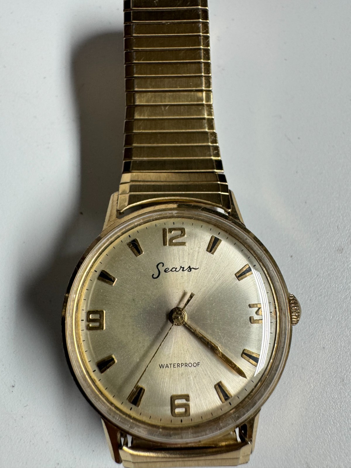 Timex/US Time Vintage 1968 Marlin Wind Up Watch 33MM “SEARS” Dial Runs Good