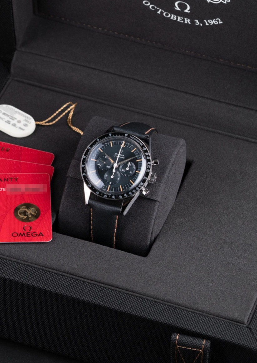 Omega Speedmaster First In Space Blue Grey FOIS Leather 310.32.40.50.06.001 NEW