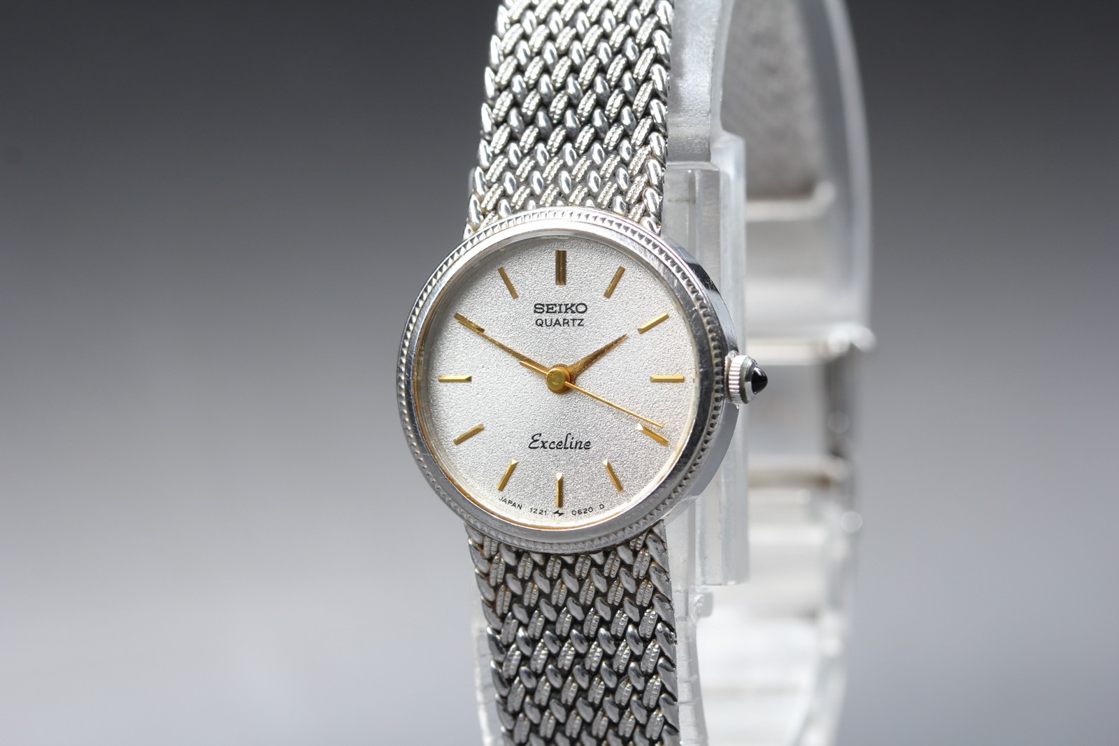 [Near MINT] SEIKO Exceline 1221-0100 20mm White Dial S.S Band Qz Women’s Watch