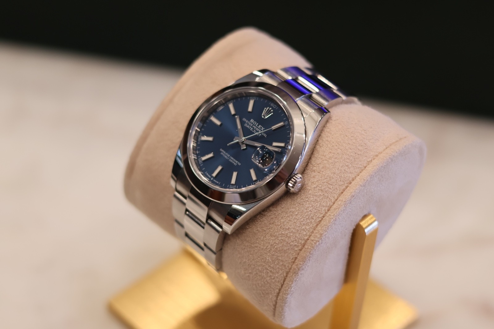 Rolex Datejust 41 Smooth bezel oyster bracelet blue dial 2023 full set 126300