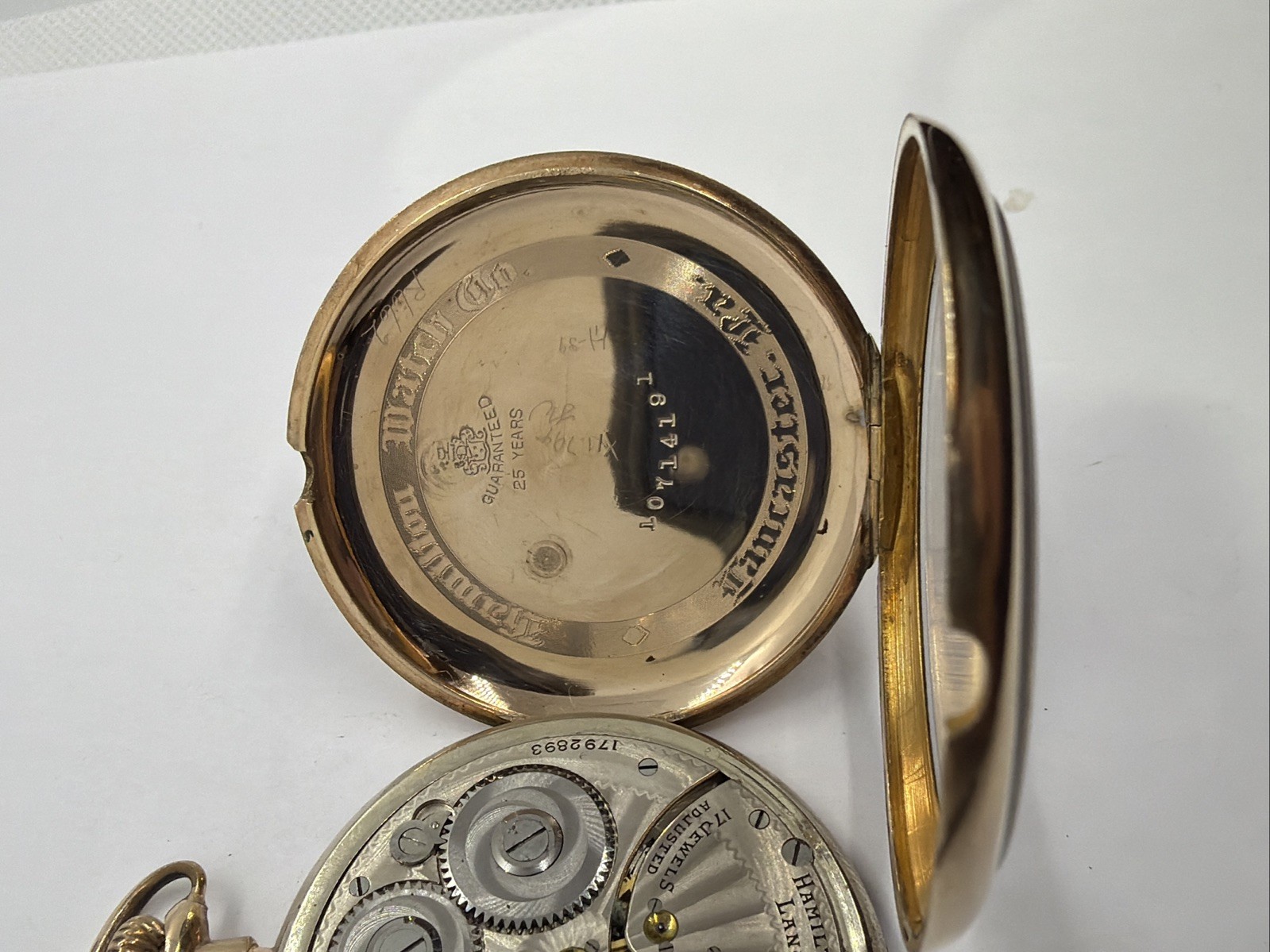 Hamilton Art Deco Pocket Watch Grd 910 17j 12s Nice 14k 25YR Gold Filled Runs