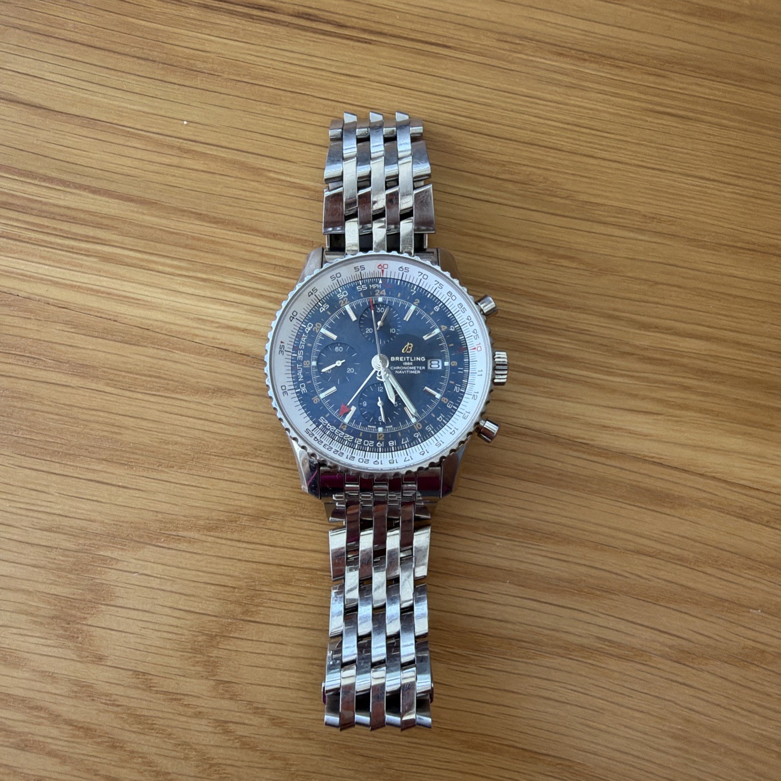 Breitling Navitimer World Chronograph Blue Dial 46mm Ref. A24322
