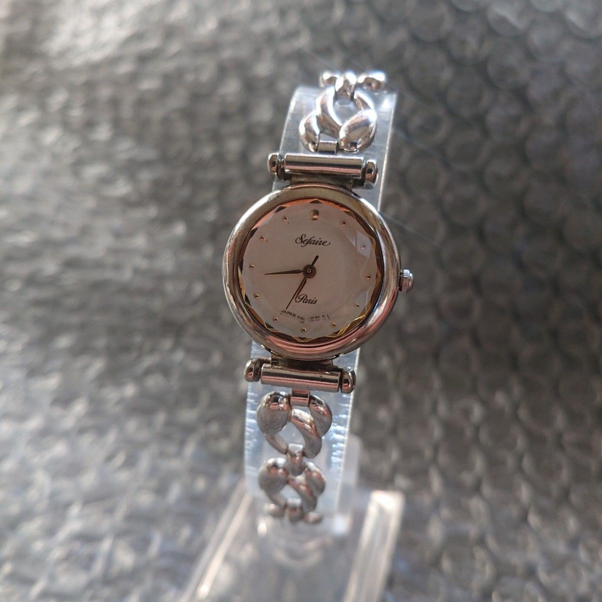 Vintage Seiko Alba Sefaire Y151-0E50 JDM Ladies Quartz Watch Cut Glass Bracelet
