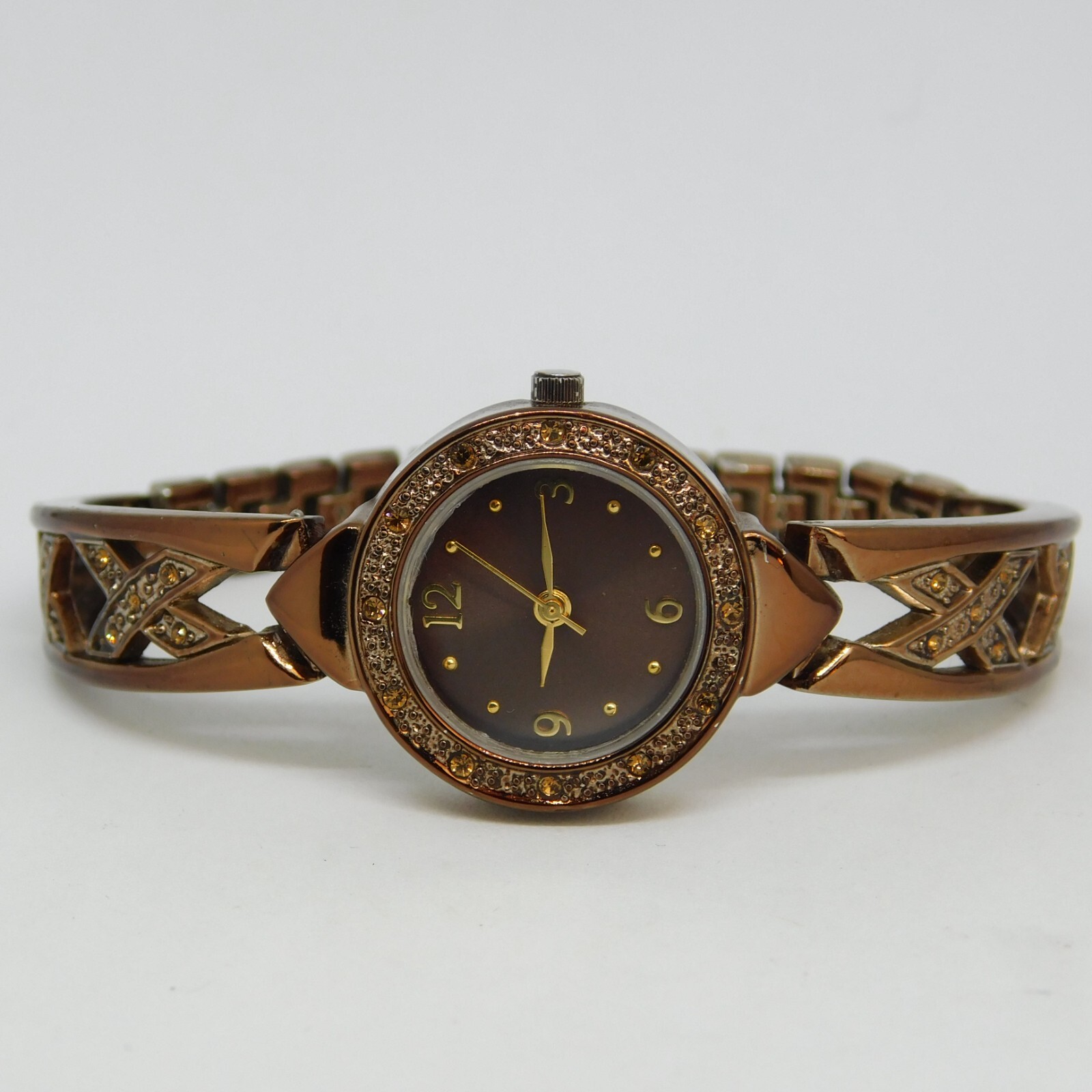 allude FMDAL406 Bronze Tone Quartz Analog Women’s Watch Sz. 6 1/4″ New Battery