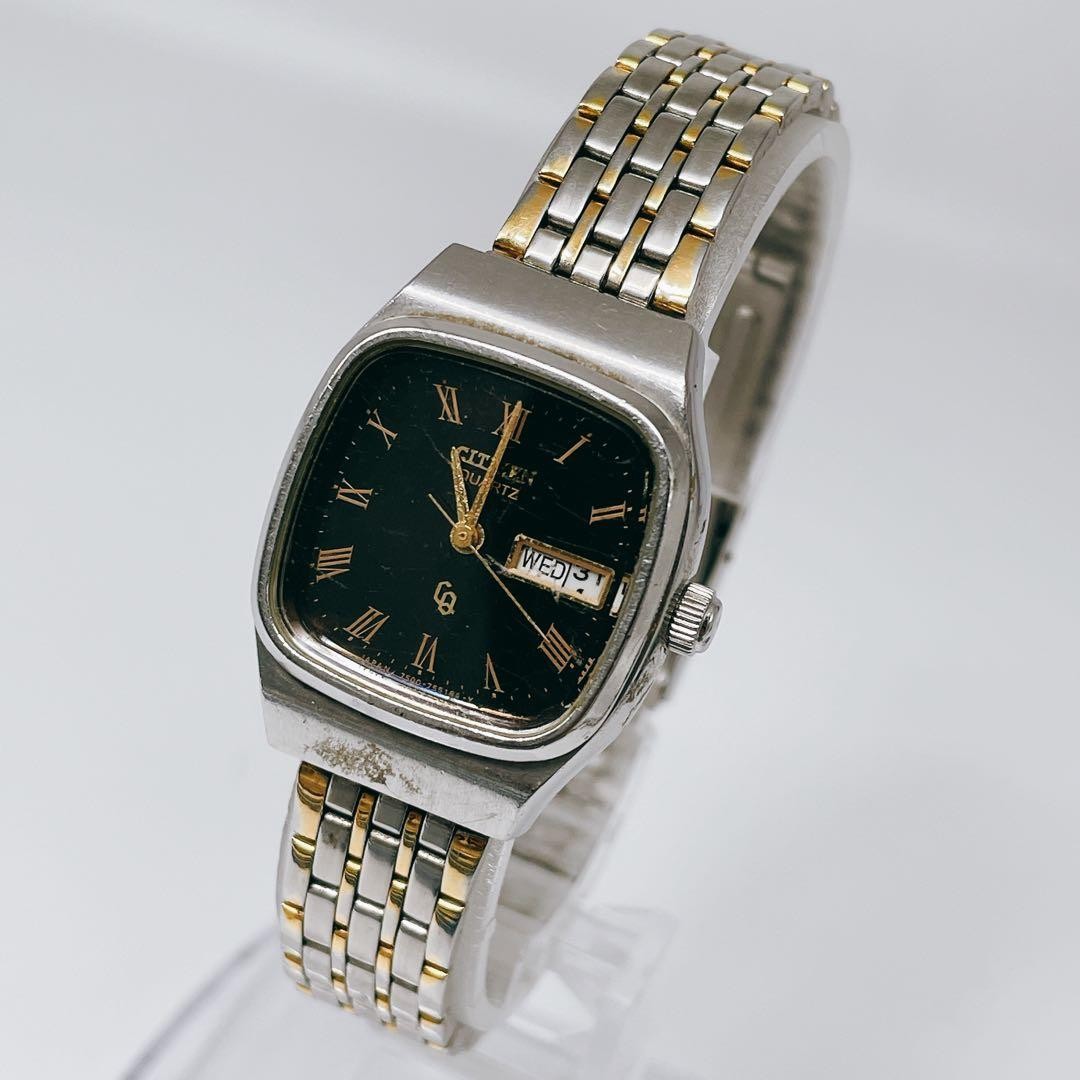 CITIZEN Quartz Watch Day Date Two Tone Battery Replaced Running