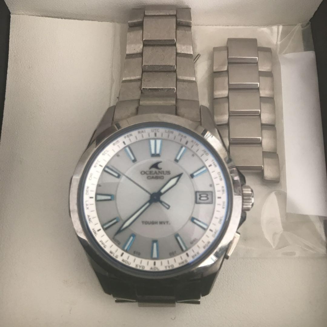 CASIO OCEANUS OCW-S100-7AJF Titanium Multiband 6 Solar Radio White Dial Watch JP