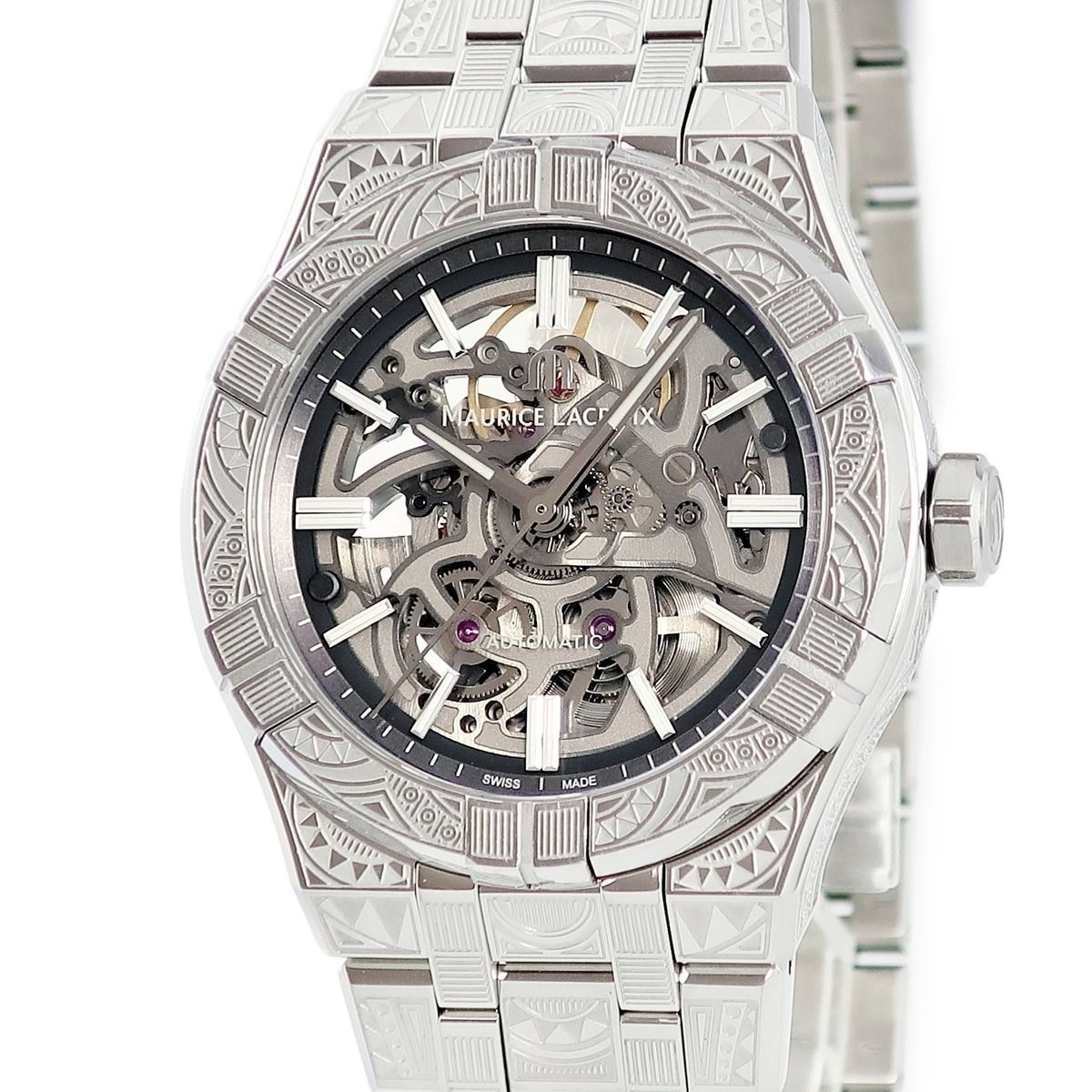 Maurice Lacroix AI6007-SS009-030-1 Icon Skeleton Urban Tribe Watch, Silver