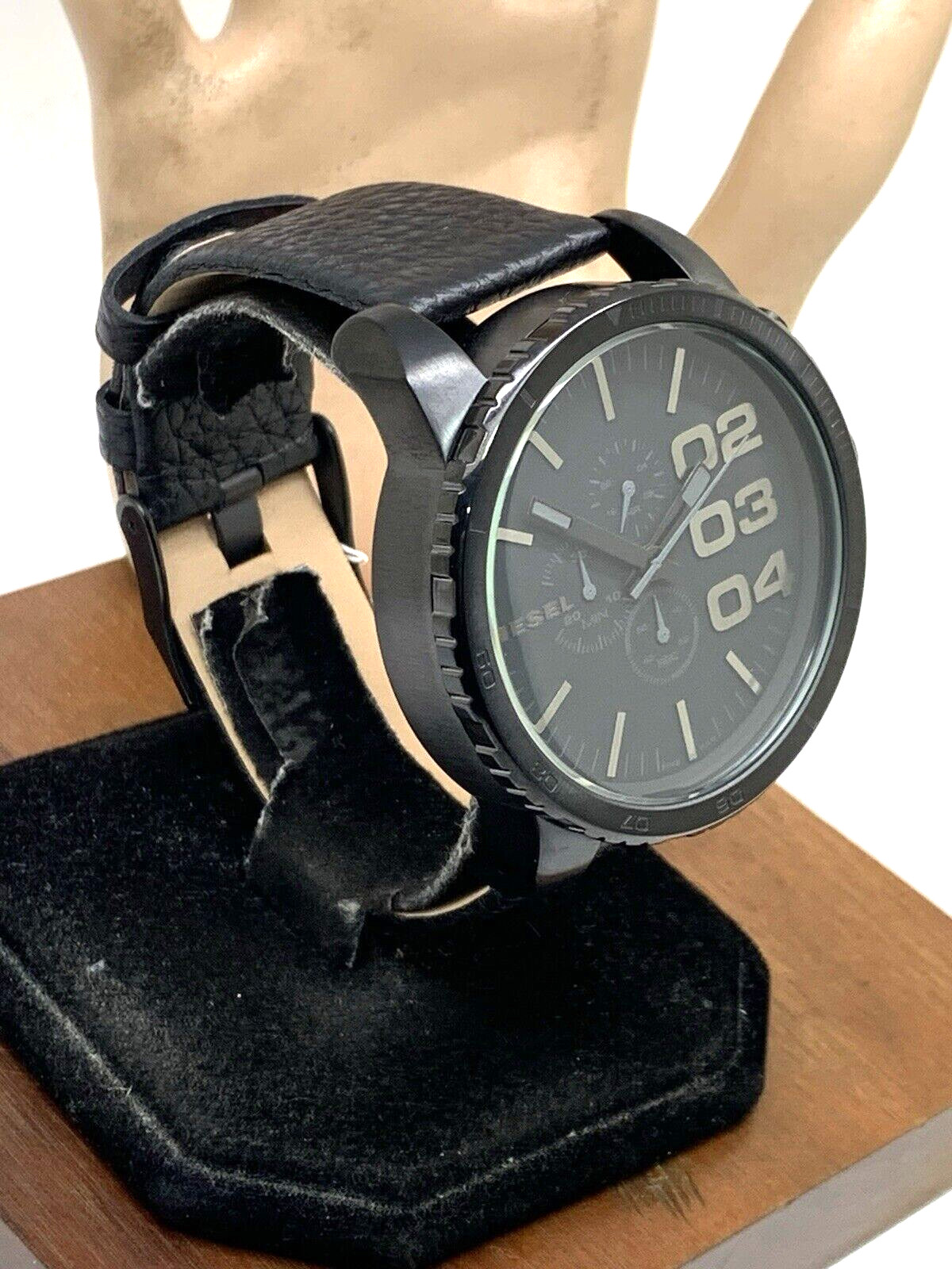 Diesel Men’s Watch DZ4216 Quartz Chronograph Black Dial Leather Band 52mm