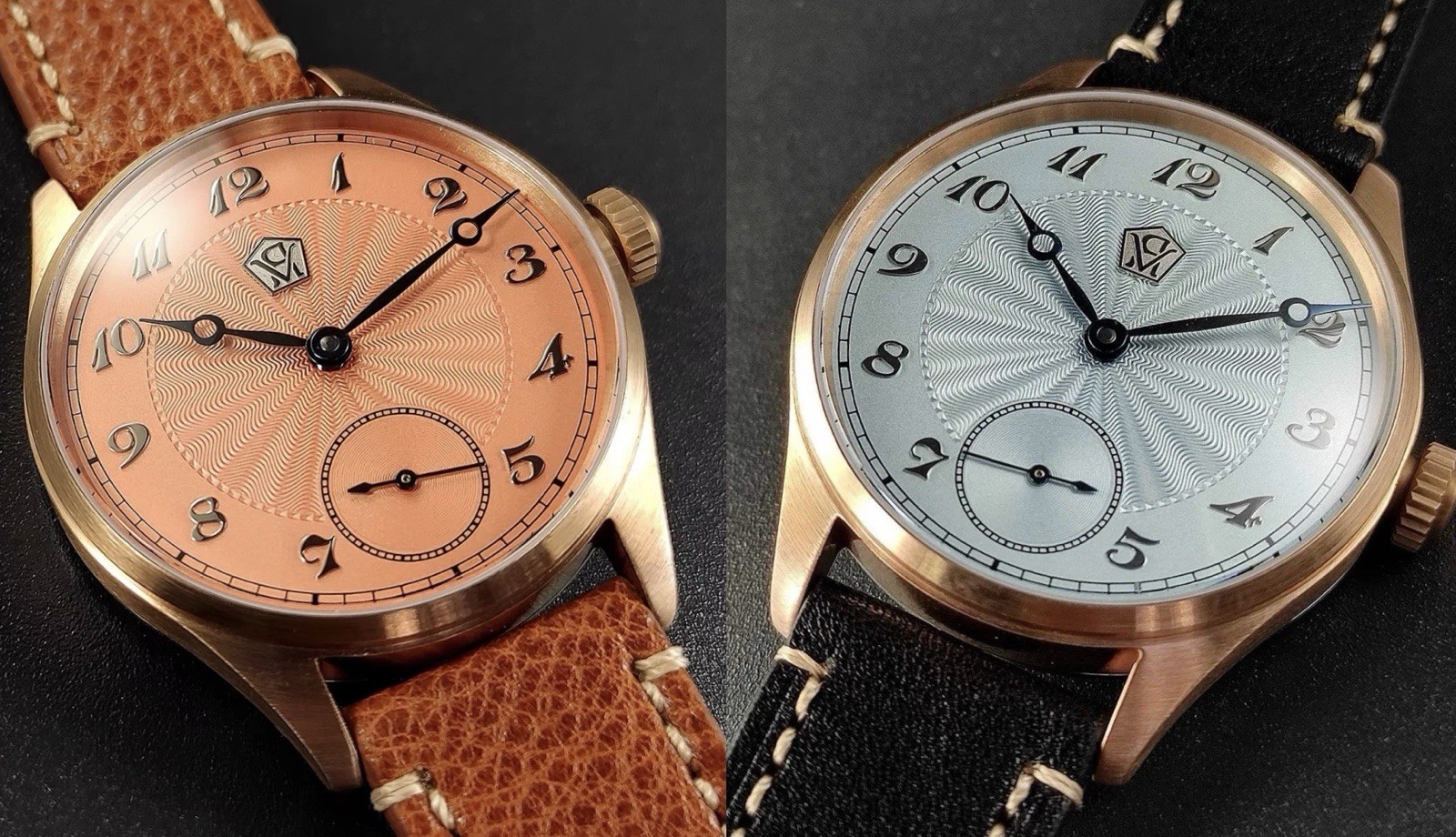 VAKUY 40mm Tin-Bronze Guilloché Dial Manual Watch ST3601 Saphire Crystal.