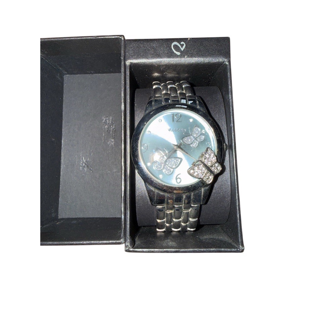 Valletta Women’s Quartz Wristwatch Silver Bracelet Dial Charm butterfly motif