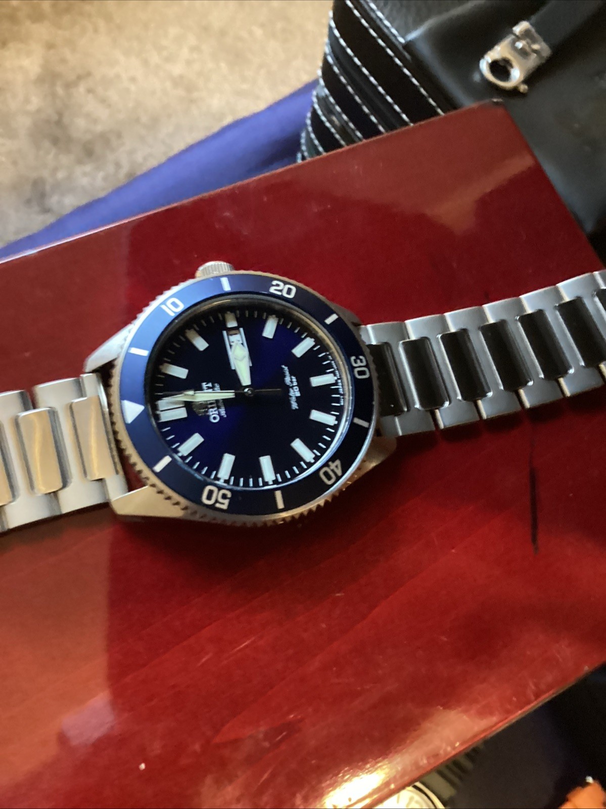 Orient AA02 41.5mm Blue Dial Automatic SS Case Watch (FAA02005D9) .
