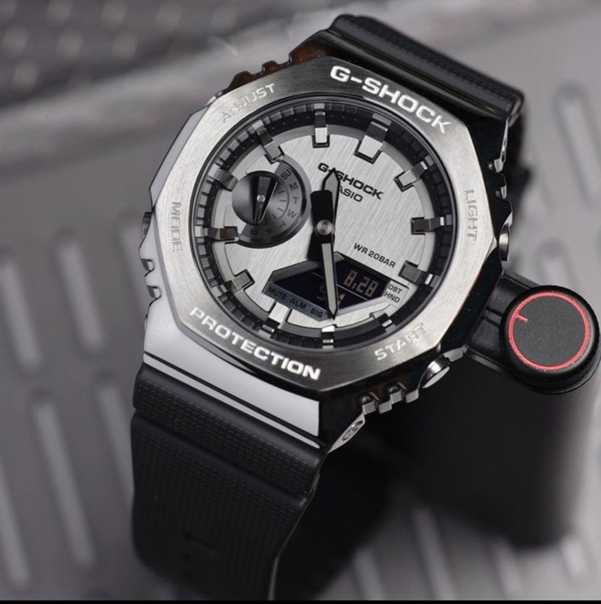 G-Shock GA2100 Silver Case Black Dial Sports Wrist Watch With Box