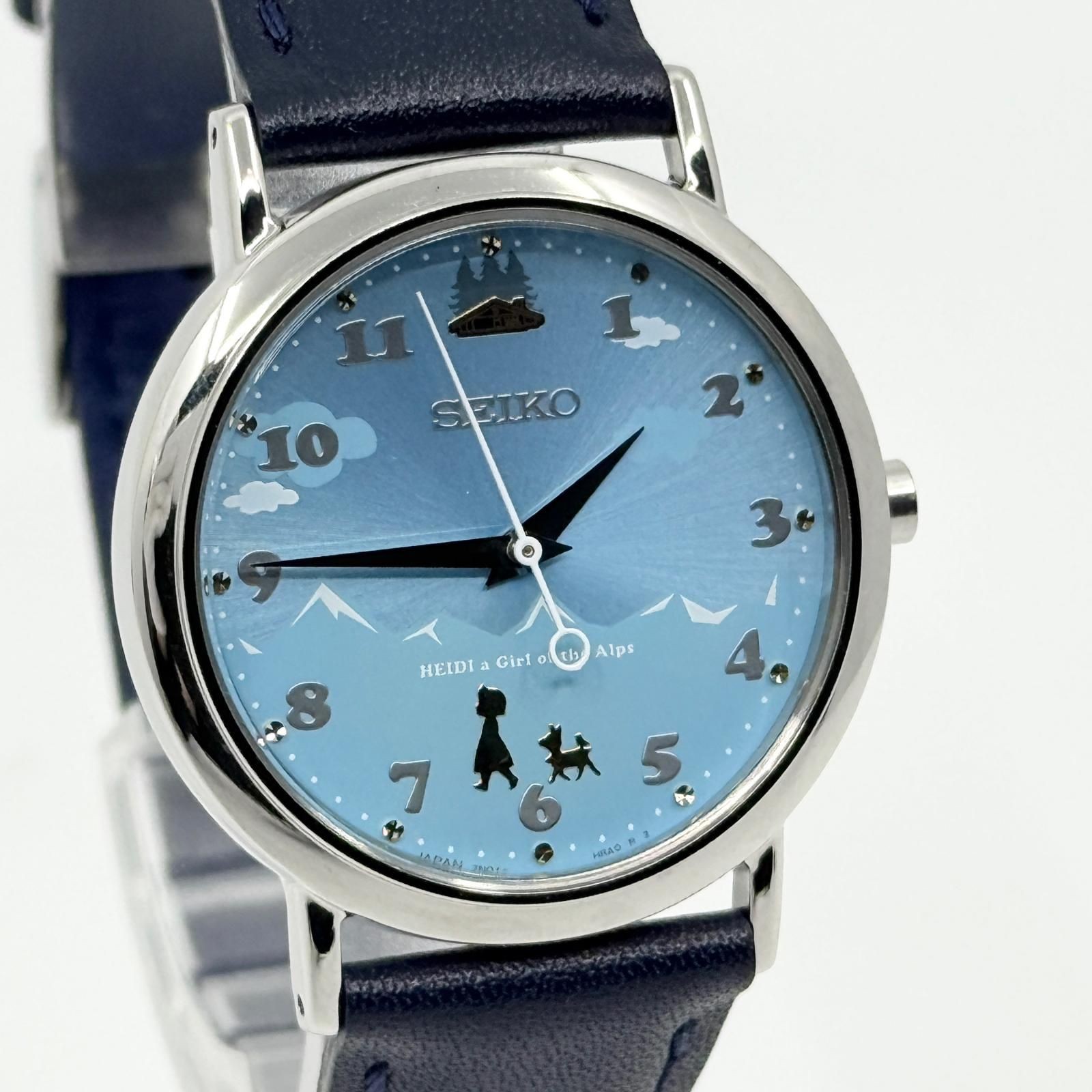 Seiko Heidi Girl Alps 7N01-HFA0 Blue Quartz Watch Unisex Japan 076140
