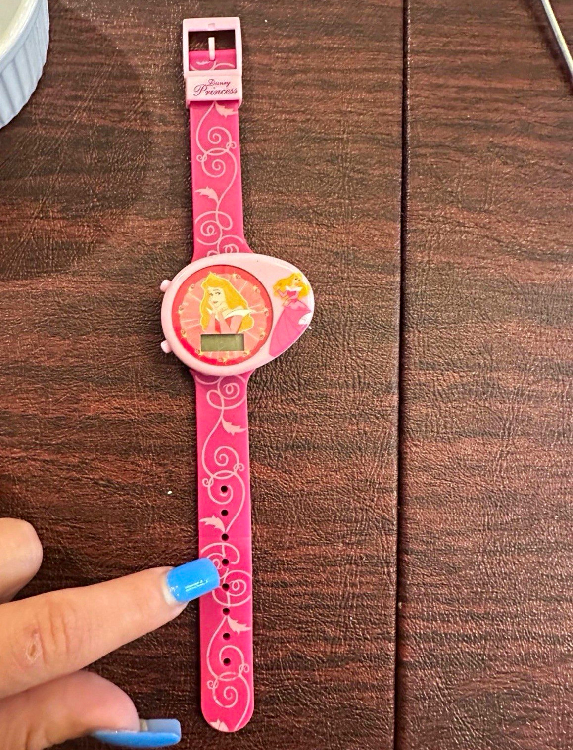 Disney Princess Girls Pink Digital Display Quartz Plastic Strap Wristwatch