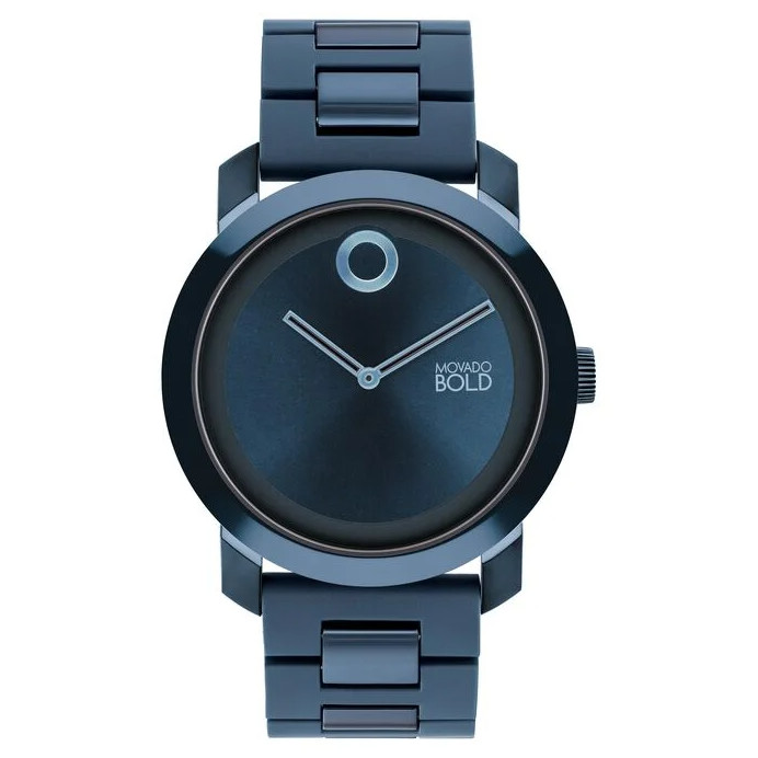 MOVADO BOLD 3601057 TREND IMPULSE BLUE DIAL BLUE STAINLESS BRACELET MENS WATCH