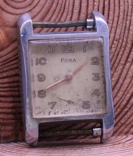 PARA SWISS ART DECO TANK MEN’S WRIST WATCH 25.6×37.5mm 19mm LUG FOR REPAIR (JS)