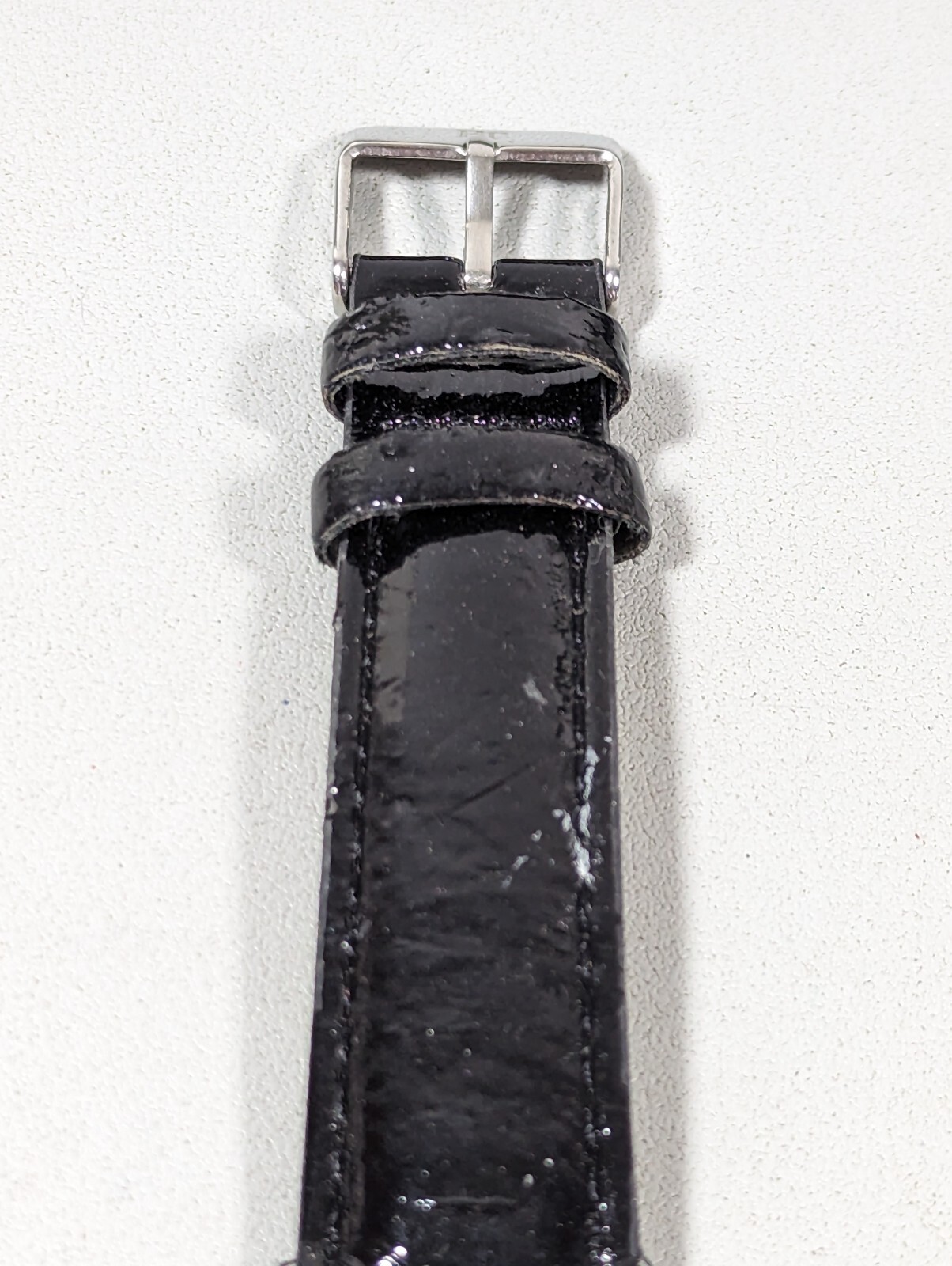 Black Silver Tone Dial Round Case Black Band Watch