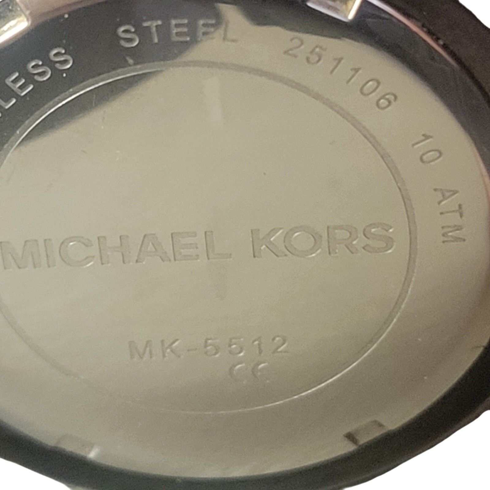 MIchael Kors Watch Model MK 5512 Black Case and Dial Band 6 inches closed