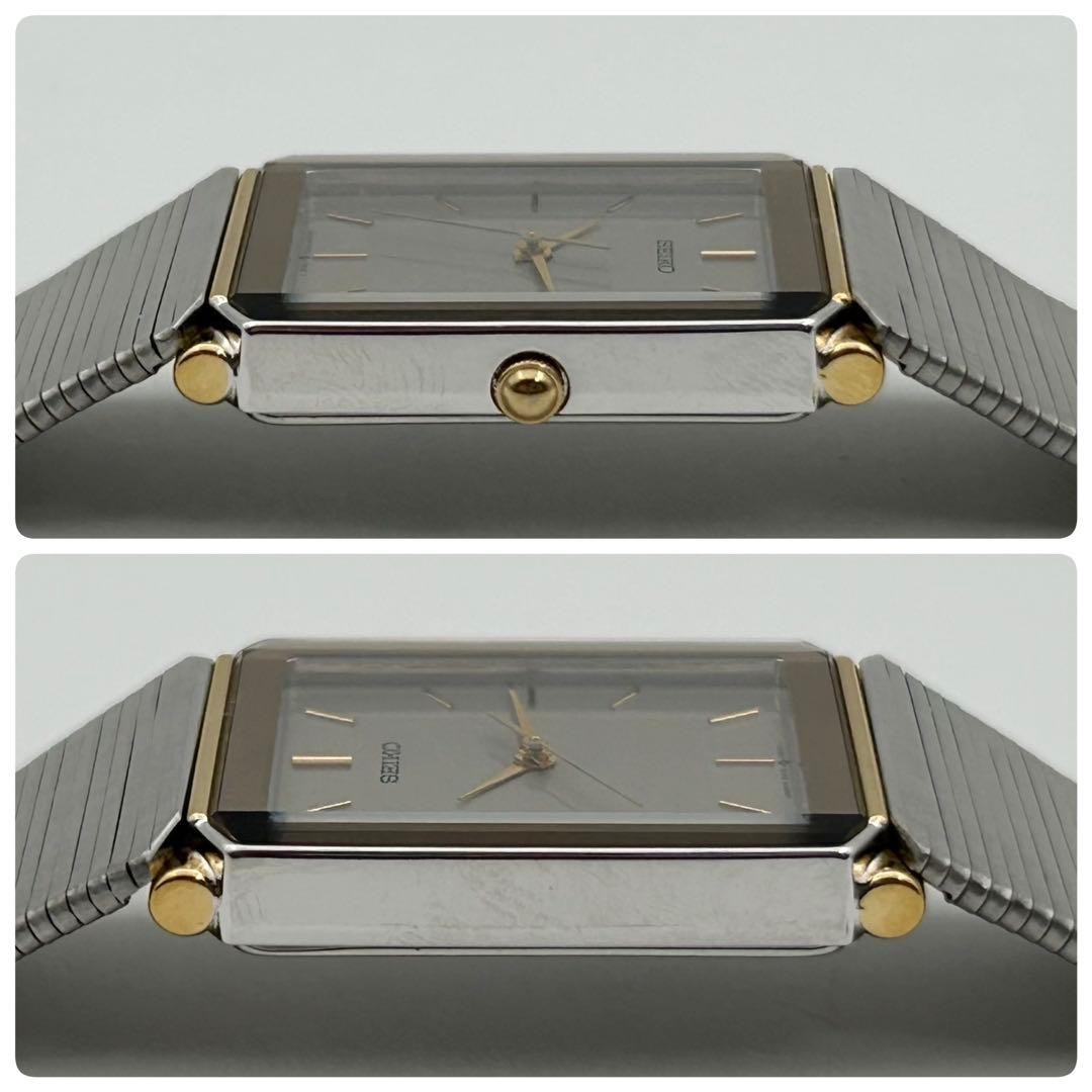 Seiko 5P31-5A80 Rectangular Gold Quartz Watch Japan Vintage 0613798