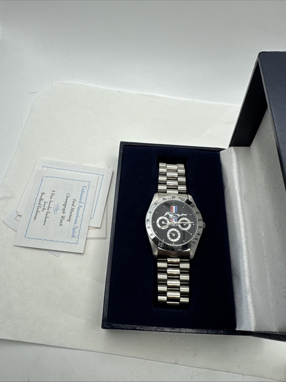 MUSTANG Bradford Exchange Untamed American Spirit Watch Chrome Silver Tone Ford