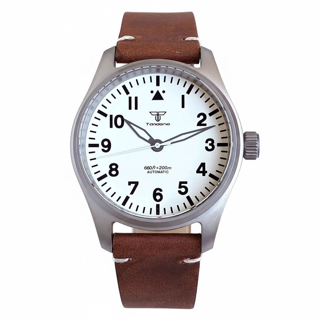Tandorio Dive Automatic 39mm Titanium Pilot Watch Sapphire NH35/Miyota8215 Movt