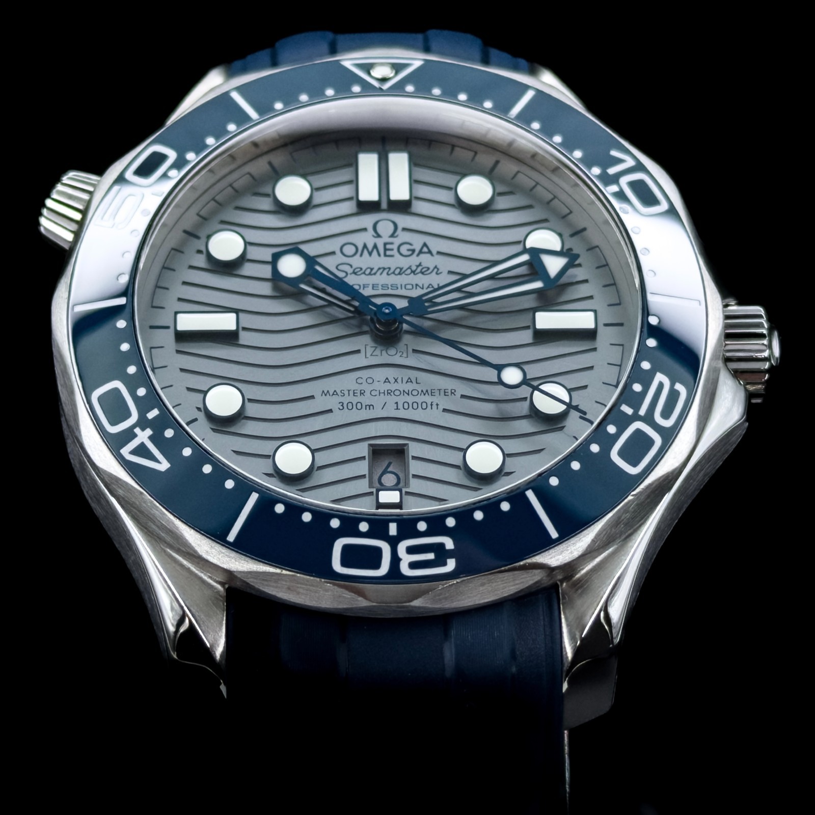 2022 Omega Seamaster Diver 300M 42mm Blue Grey 210.32.42.20.06.001 Full Set Mint