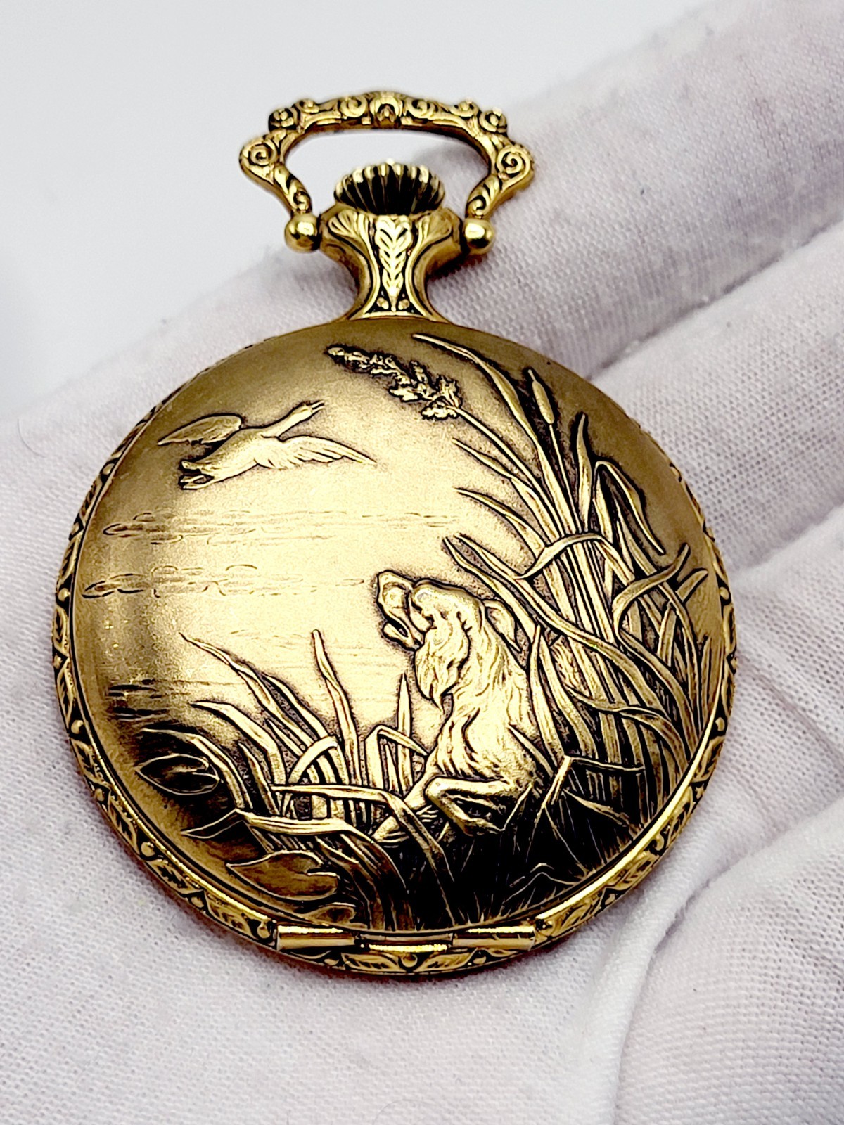 Rare 48mm [MINT] Andre Rivalle Vintage Incabloc Gold Ton Swiss Made Pocket Watch