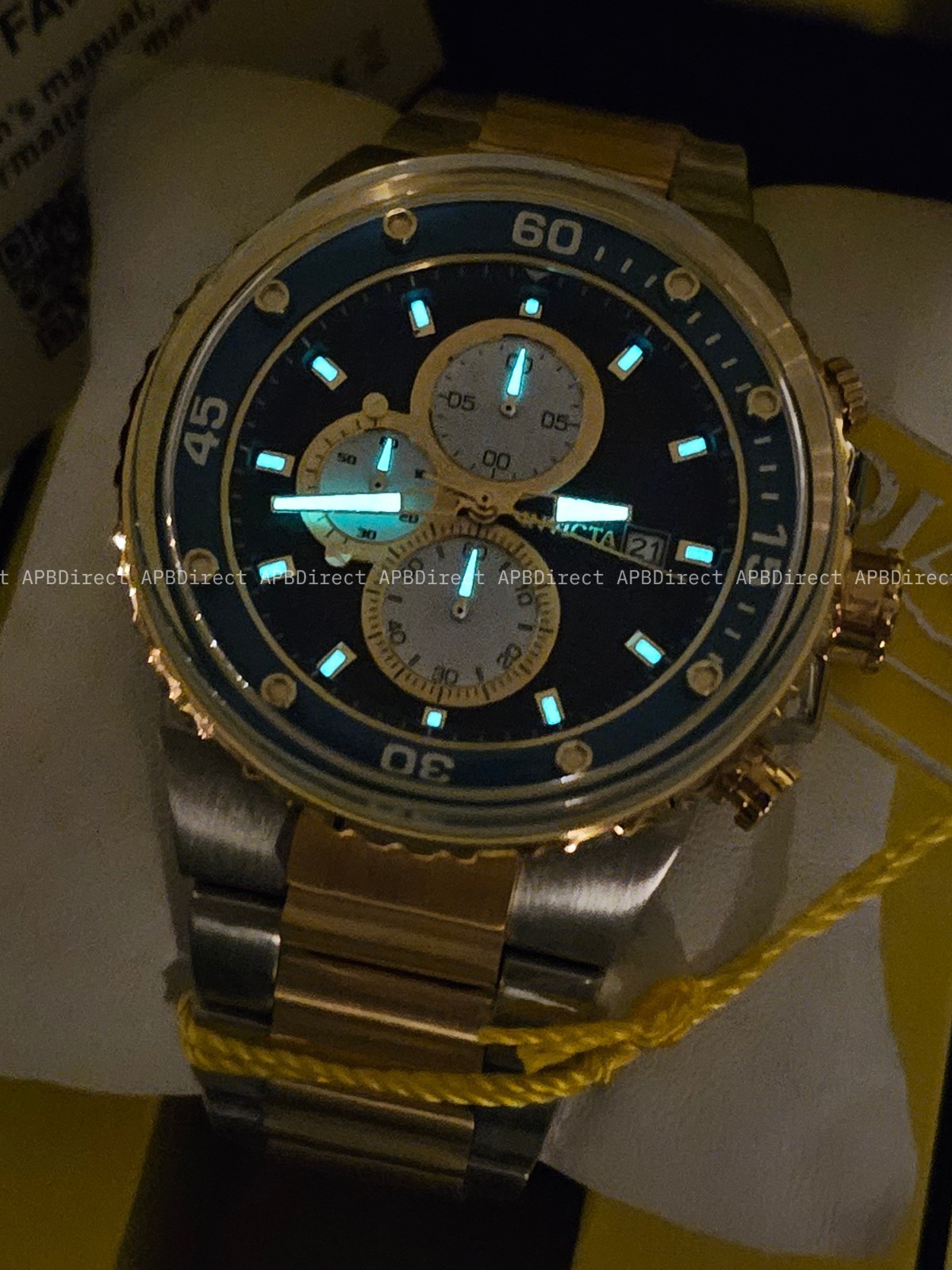 Invicta – Pro Diver – Very Thick Flame-Fusion Crystal Chronograph – mens watch
