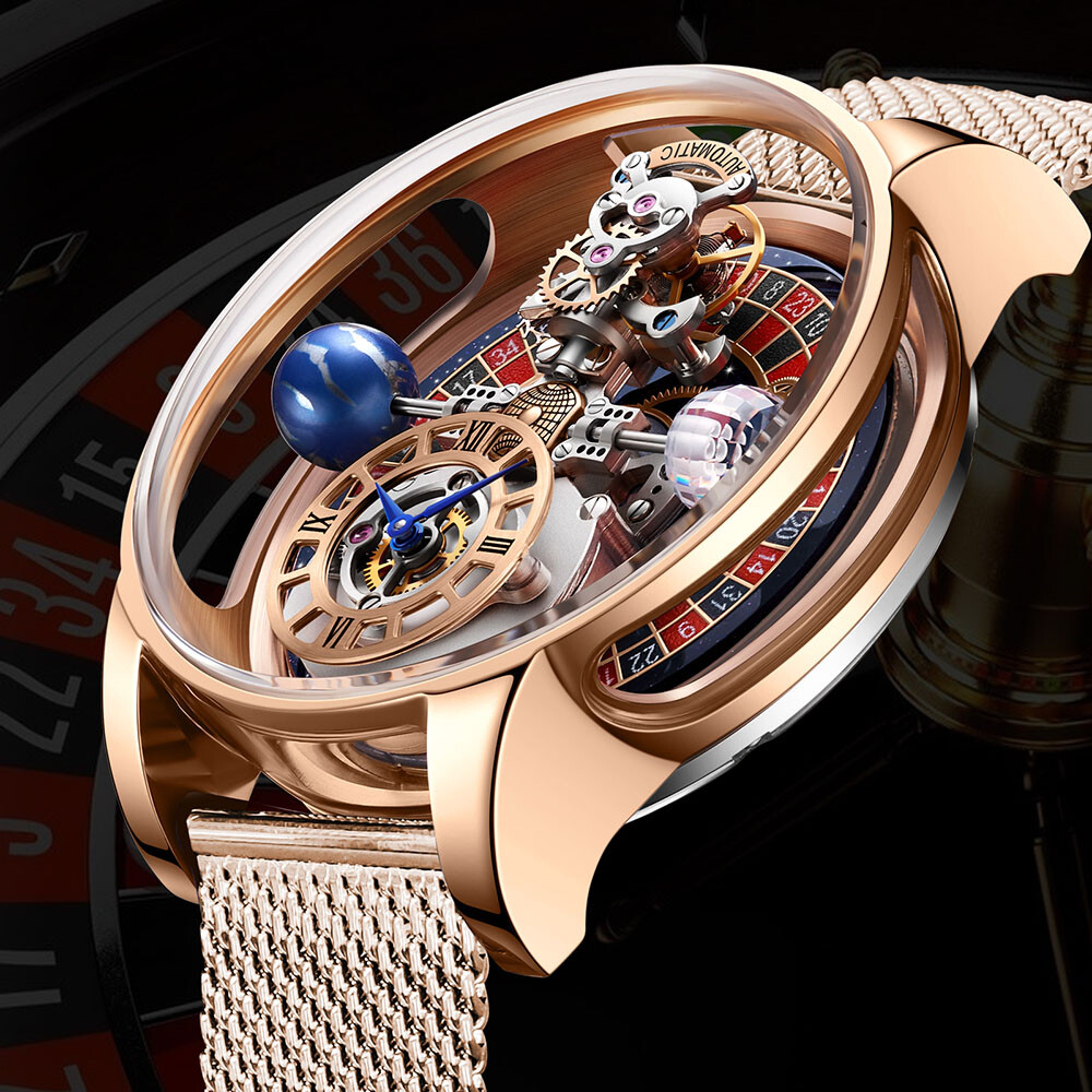 2023 PINDU Design Luxury Men’s Quartz Watch 3Bar Astronomia Casino Roulette