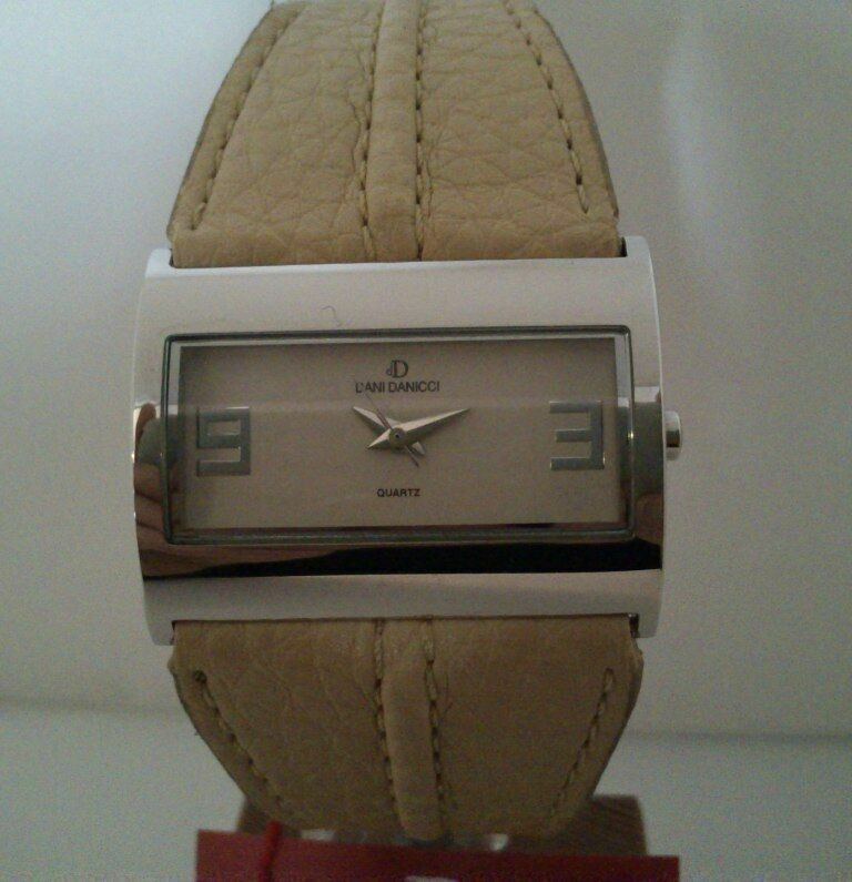 Watch for ladys Dani danicci camel stainless steel case and leather strap womens