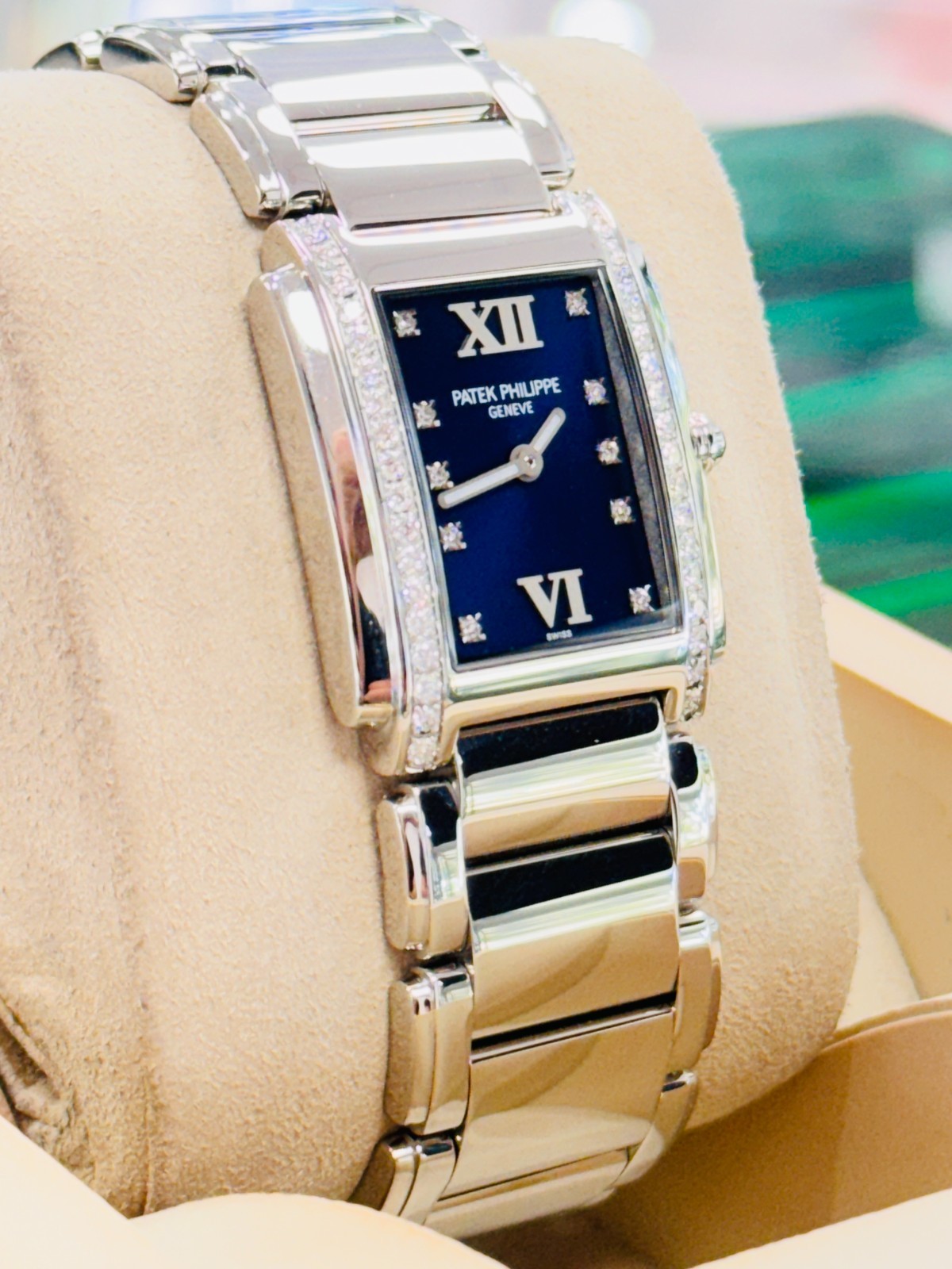 Patek Philippe Twenty 4 Gray Blue Dial 4910/10A-010 Steel Diamond Women’s Watch